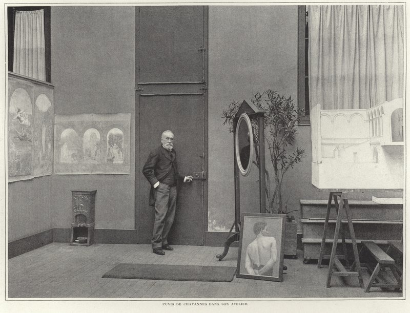 Pierre Puvis de Chavannes in seinem Atelier von French Photographer