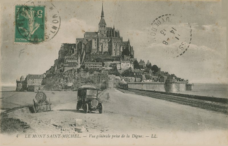 Postkarte von Mont Saint-Michel, Normandie, gesendet 1913 von French Photographer