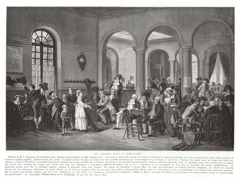 Ein Kabarett unter dem Direktorium, Französische Revolution, 1795-1799 von French School