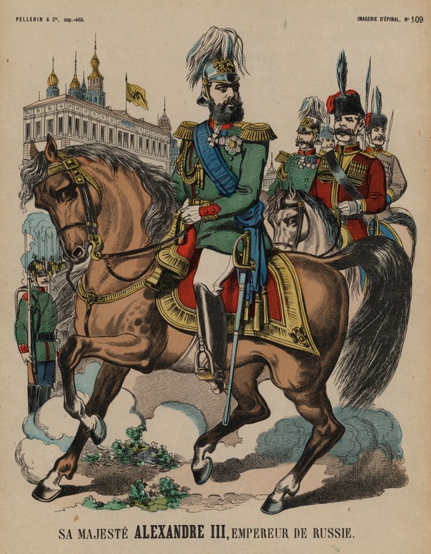 Alexander III., Zar von Russland (farbige Gravur) von French School