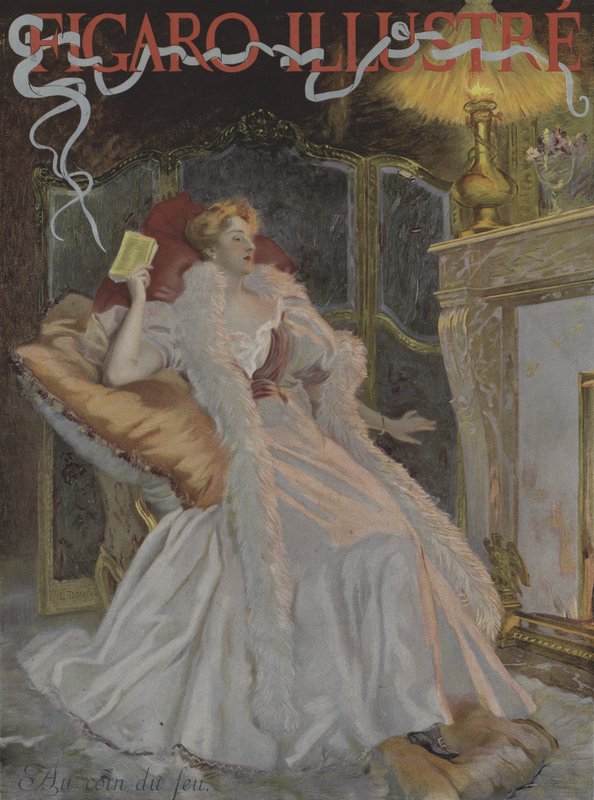 Am Kamin. Titelblatt von Le Figaro Illustre, Januar 1896 von French School