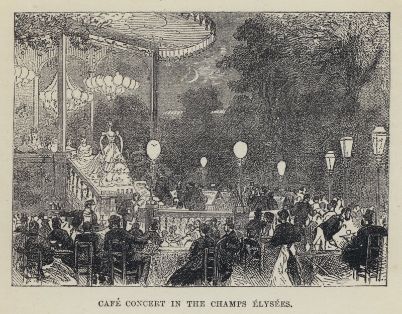 Café-Konzert auf den Champs-Élysées von French School