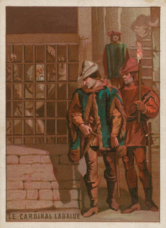Kardinal Jean La Balue im Gefängnis 1469 von French School