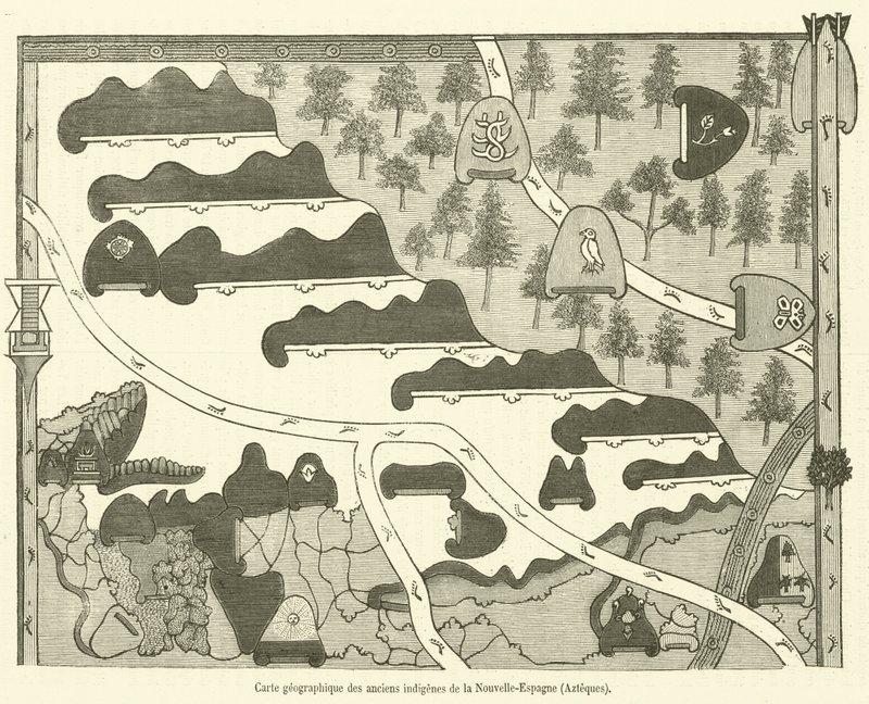 Geografische Karte der alten Eingeborenen von Neuspanien, Azteken von French School