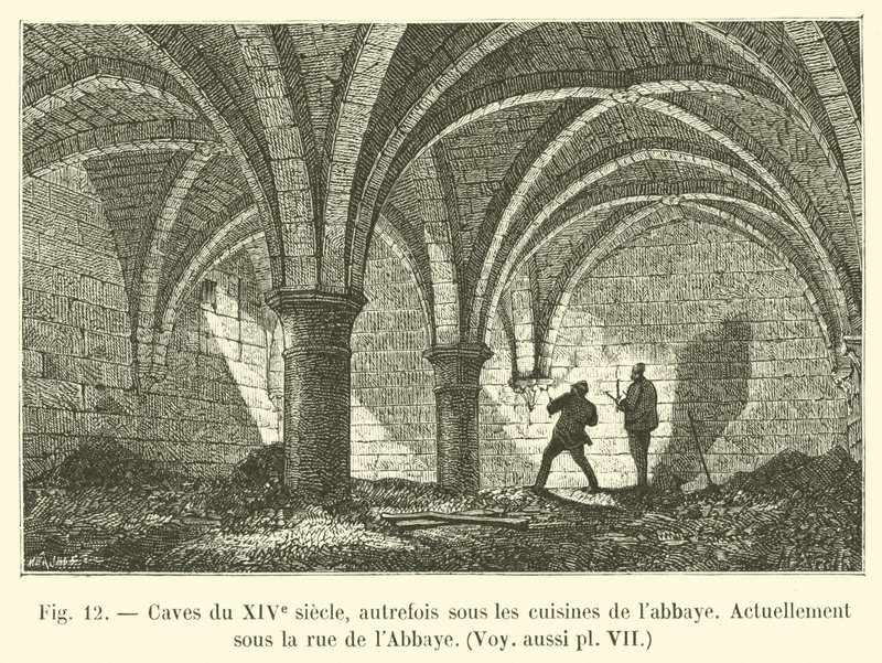 Keller aus dem 14. Jahrhundert, ehemals unter den Küchen der Abtei, derzeit unter der Rue de l