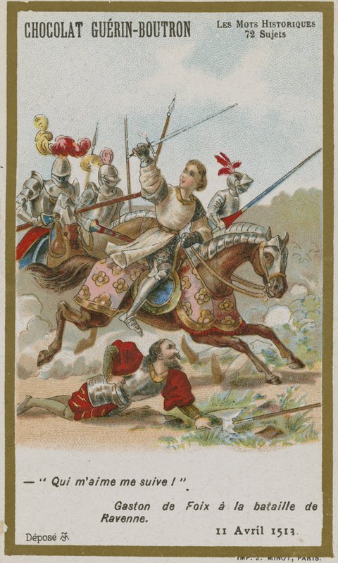 Chocolat Guerin-Boutron Handelskarte, Serie Historische Worte von French School