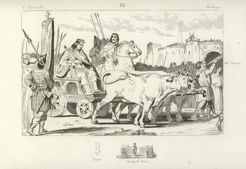 Chlodwig III., Marionettenkönig der Franken von Austrasien von French School