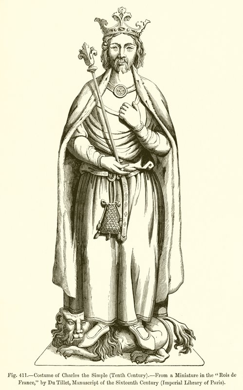Kostüm von Karl dem Einfältigen von French School