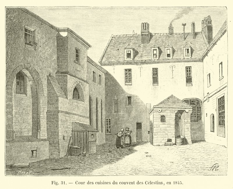 Küchenhof des Klosters der Celestins, 1845 von French School