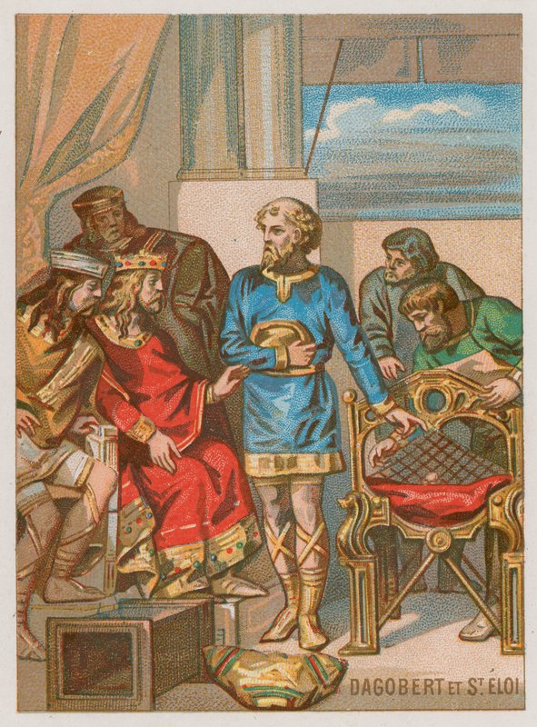 Dagobert wird von Eligius beraten von French School