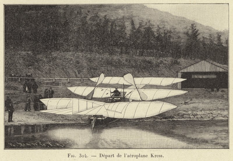 Abflug des Kress-Flugzeugs von French School