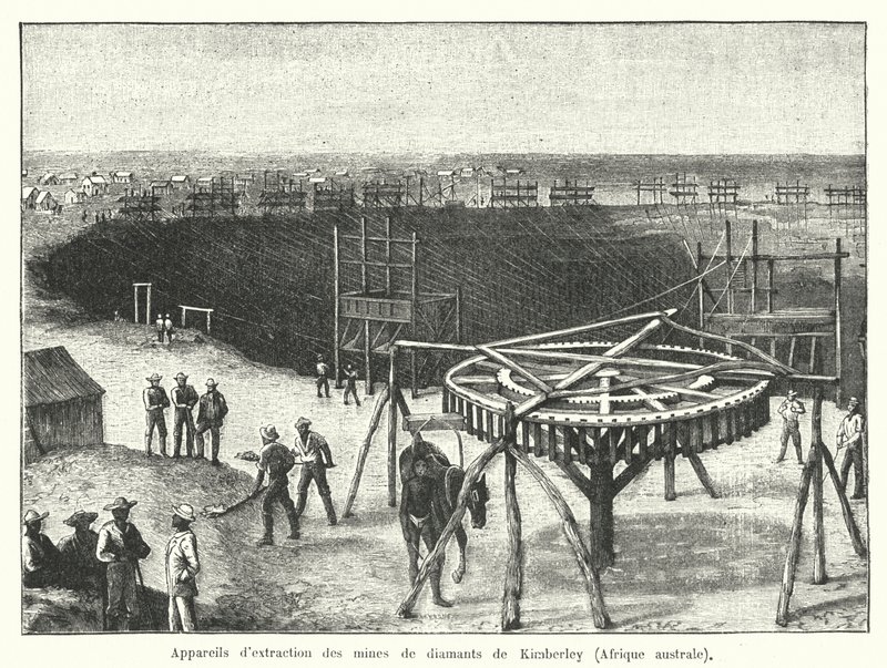 Diamantenminen von Kimberley, Kap der Guten Hoffnung, Südafrika von French School