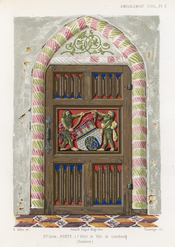 Tür im Rathaus von Lüneburg von French School