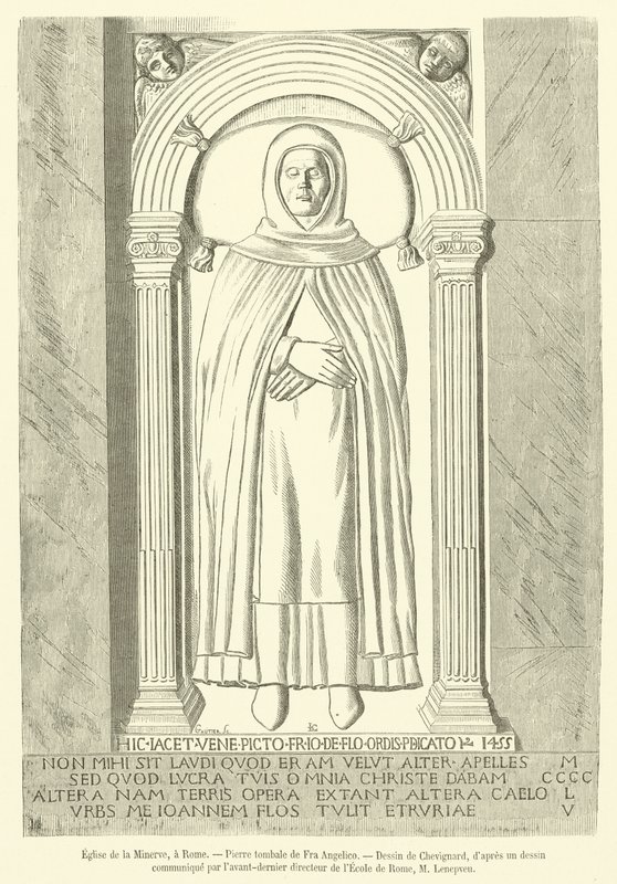 Kirche der Minerva in Rom, Grabstein von Fra Angelico von French School