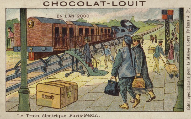 Elektrischer Zug von Paris nach Peking im Jahr 2000 von French School