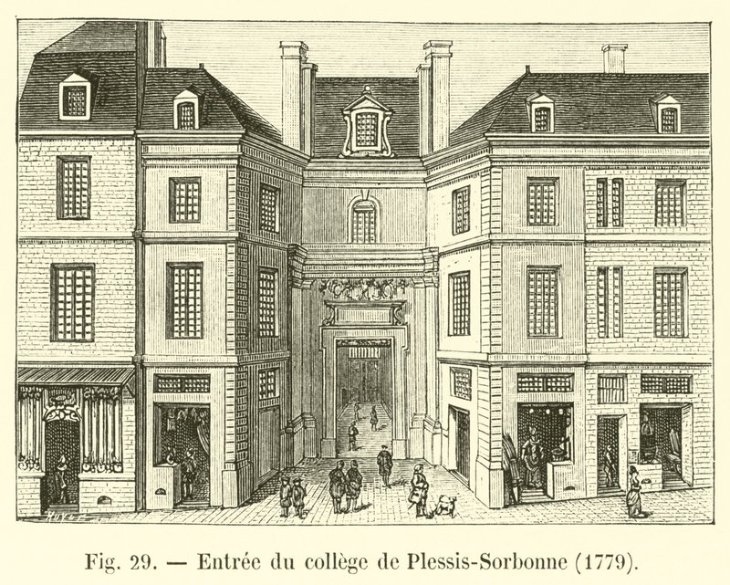 Eingang des Kollegs von Plessis-Sorbonne, 1779 von French School