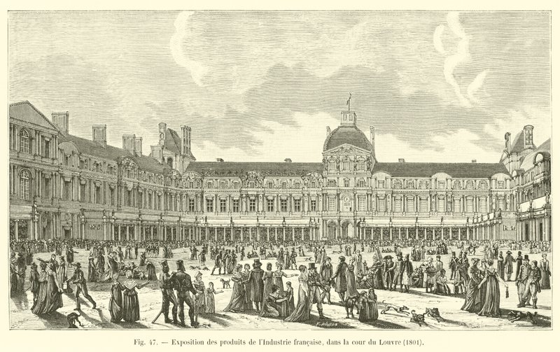 Ausstellung der Produkte der französischen Industrie, im Hof des Louvre, 1801 von French School