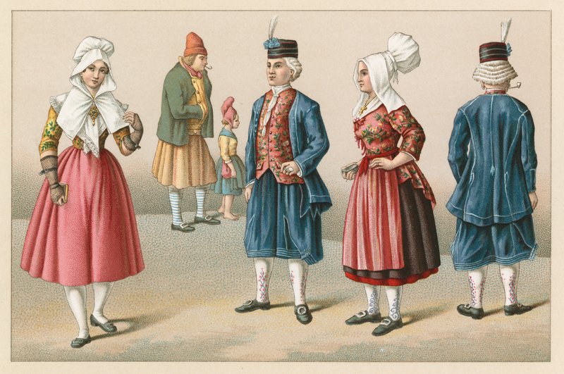 Frankreich Kostüm des 19. Jahrhunderts von French School