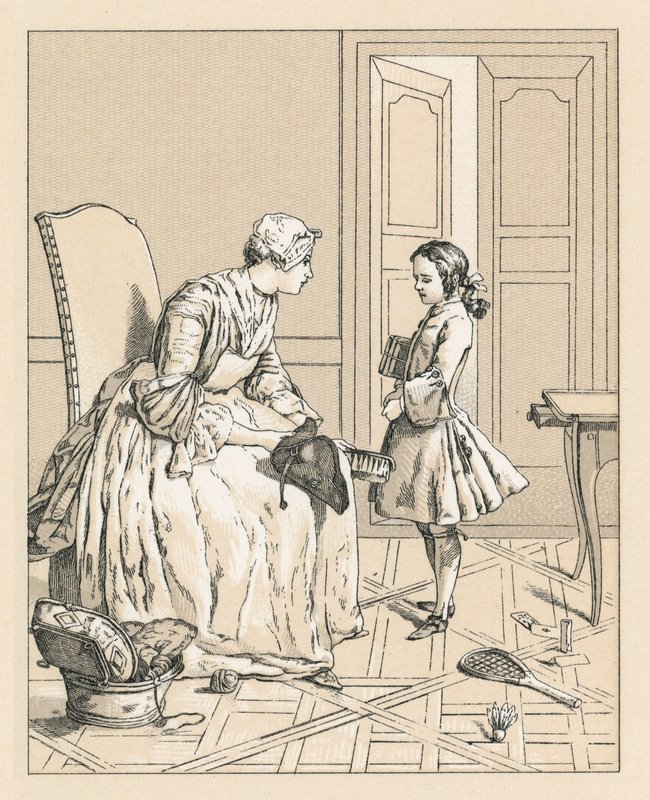 Frankreich XVIII. Jahrhundert Kostüm von French School