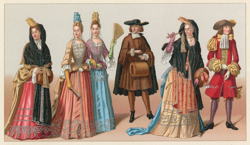 Frankreich XVII. Jahrhundert Kostüm von French School