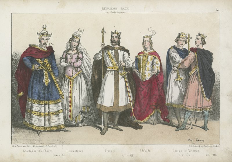 Fränkische Könige und Königinnen der Karolingischen Dynastie von French School