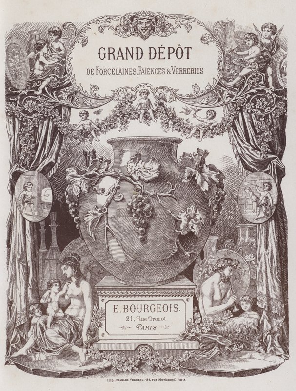 Frontispiz zum Katalog des Grand Depot de Porcelaines, Faiences et Verreries von French School
