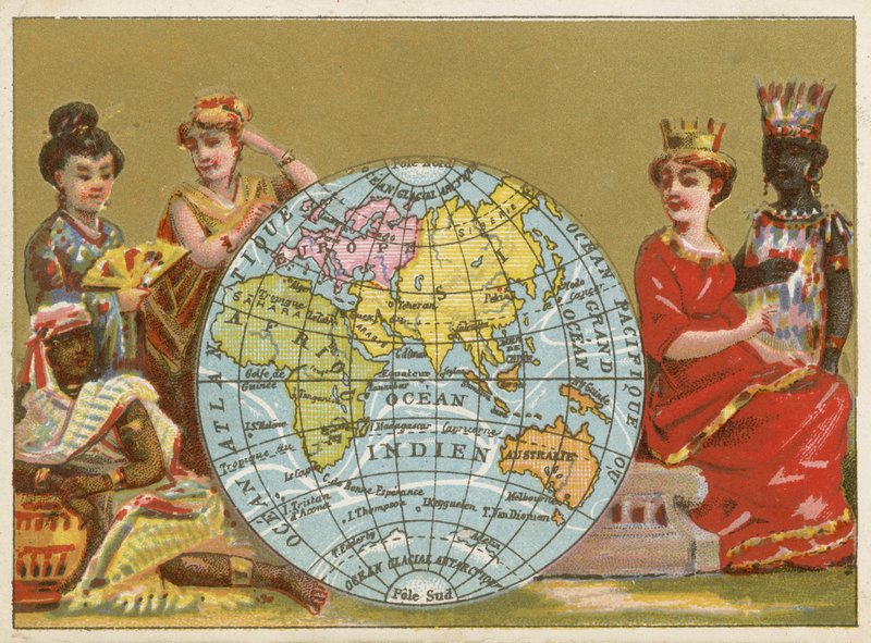 Globus - Französische Handelskarte aus dem 19. Jahrhundert von French School