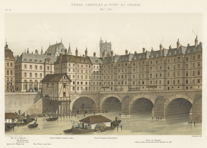 Grand Chatelet und Pont au Change, 1647-1788 von French School