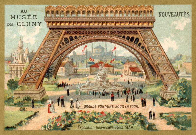 Großer Brunnen unter dem Eiffelturm, Weltausstellung, Paris von French School