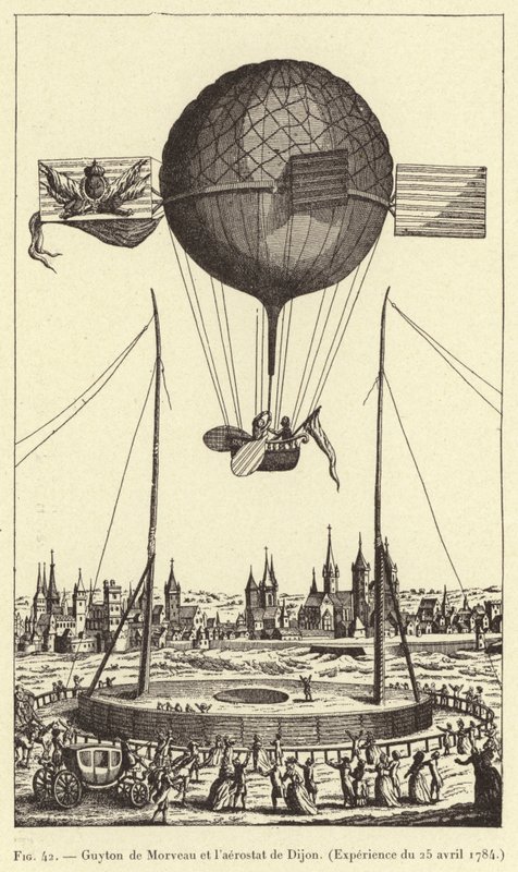 Guyton de Morveau und der Aerostat von Dijon von French School