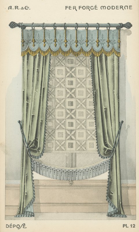 Illustration aus dem Innenarchitektur-Produktkatalog von A R & Cie, Frankreich von French School