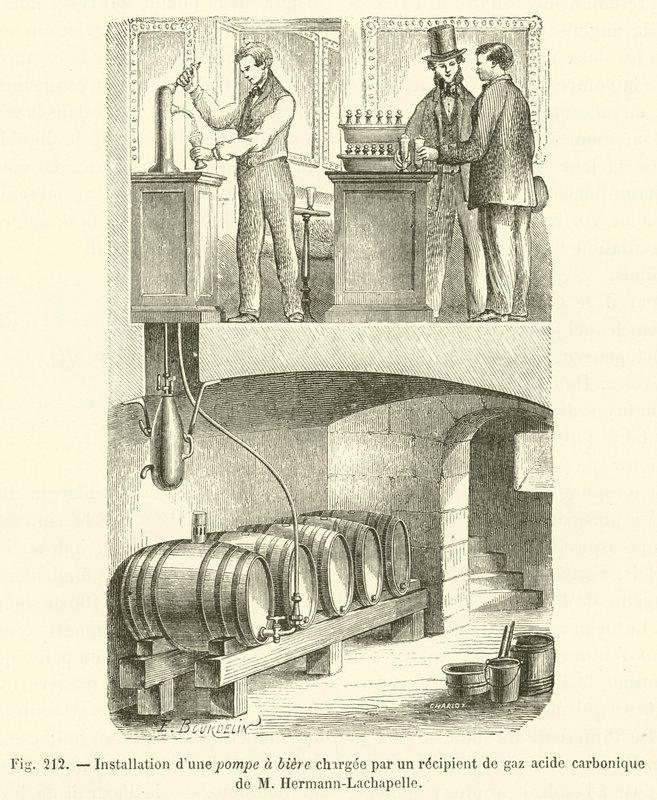 Installation einer Bierpumpe, geladen durch einen Kohlensäurebehälter von M. Hermann-Lachapelle von French School