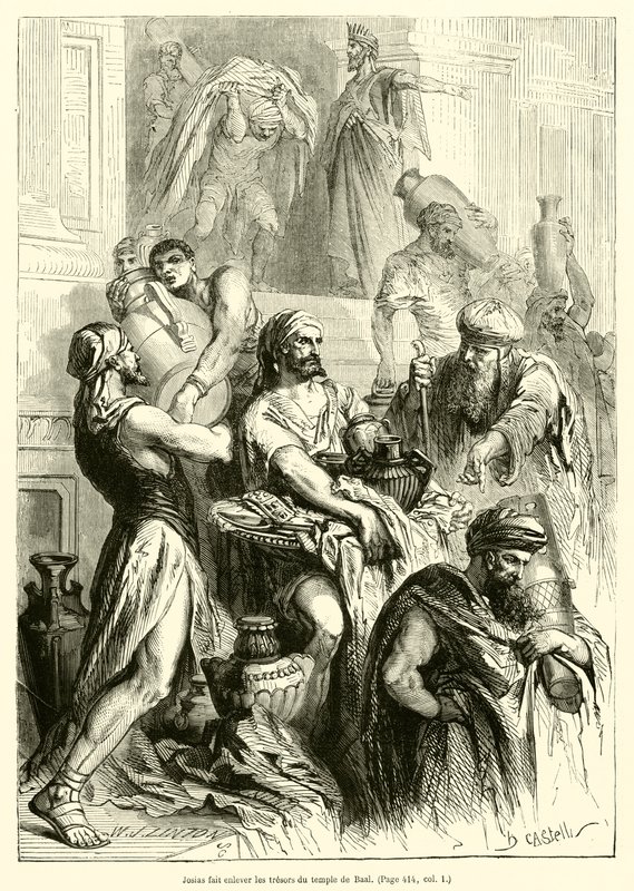 Josia lässt die Schätze des Baal-Tempels entfernen von French School