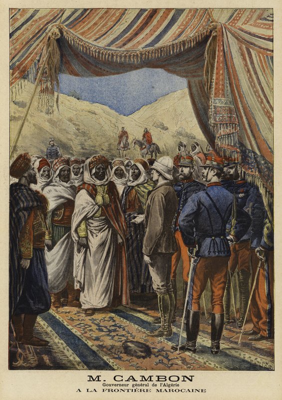 Jules Cambon, französischer Generalgouverneur von Algerien, an der marokkanischen Grenze, 1897 von French School