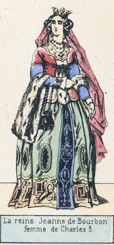 Königin Jeanne von Bourbon, Frau von Karl V. von French School