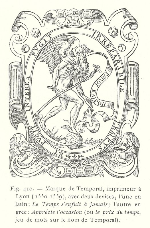 Etikett von Jean Temporal, französischer Drucker aus Lyon von French School