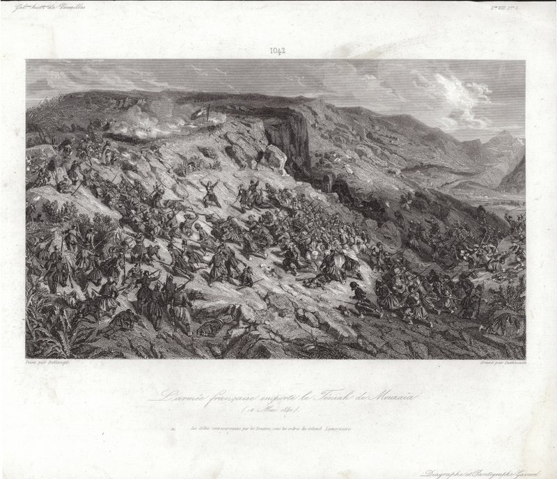 Die französische Armee erobert den Teniah von Mouzaia von French School