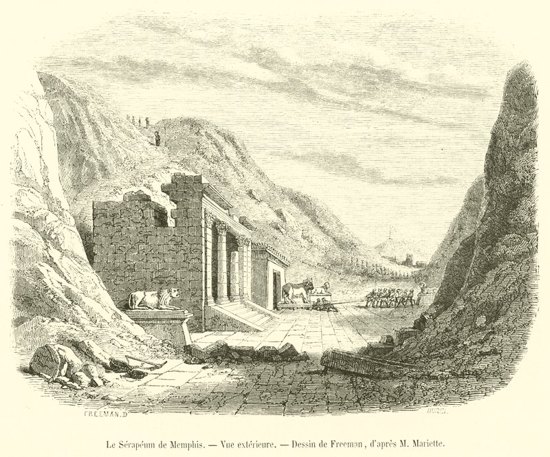 Das Serapeum von Memphis, Außenansicht von French School