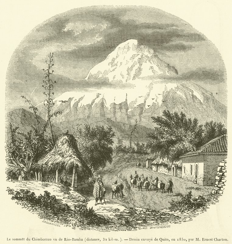 Der Gipfel des Chimborazo von Rio-Bamba aus gesehen, Entfernung 32 km von French School