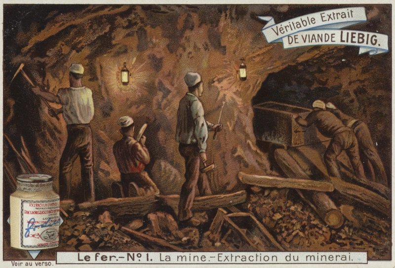 Liebig-Karte mit der Eisenindustrie von French School