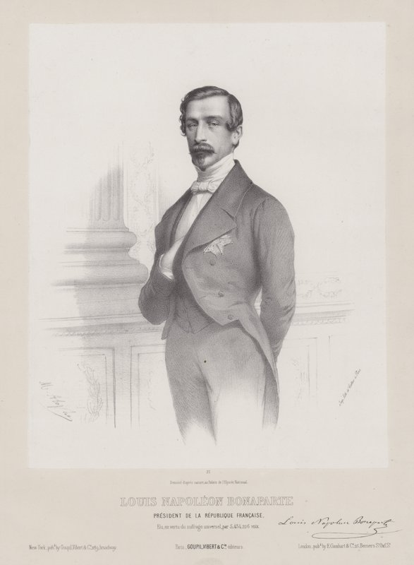 Louis Napoleon Bonaparte, Präsident der Französischen Republik, um 1848 von French School