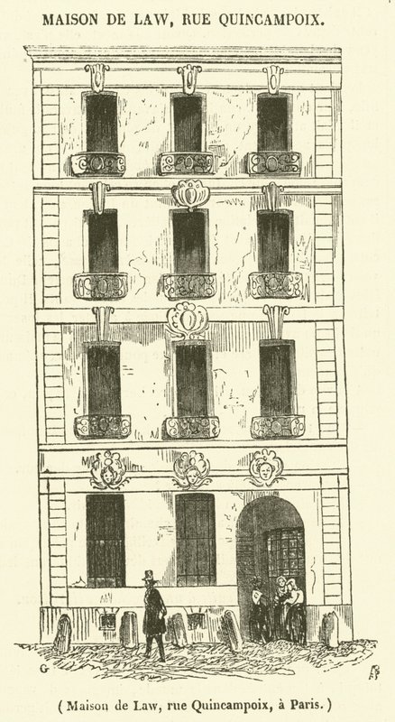 Haus von Law, Rue Quincampoix, in Paris von French School