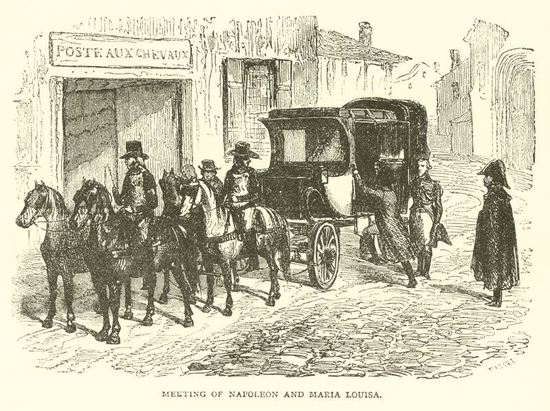 Begegnung von Napoleon und Maria Louisa (Gravur) von French School