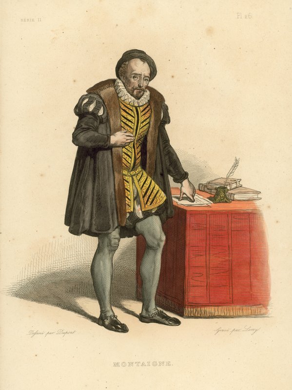Montaigne (kolorierte Gravur) von French School