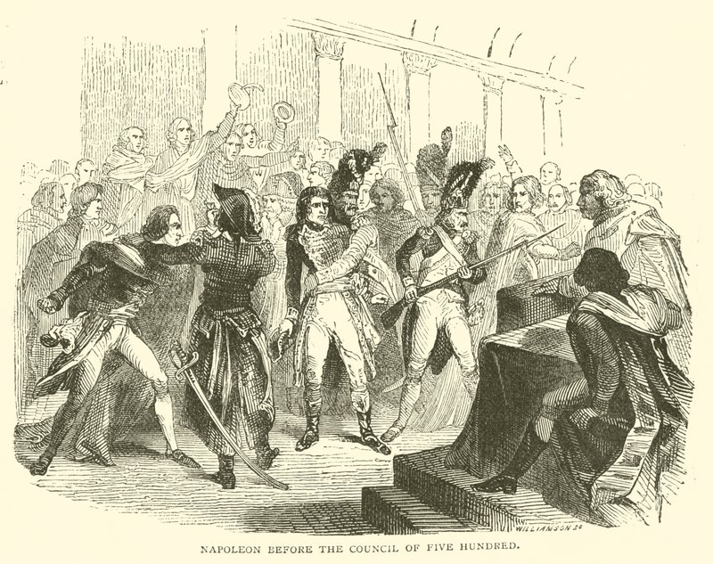 Napoleon vor dem Rat der Fünfhundert (Gravur) von French School