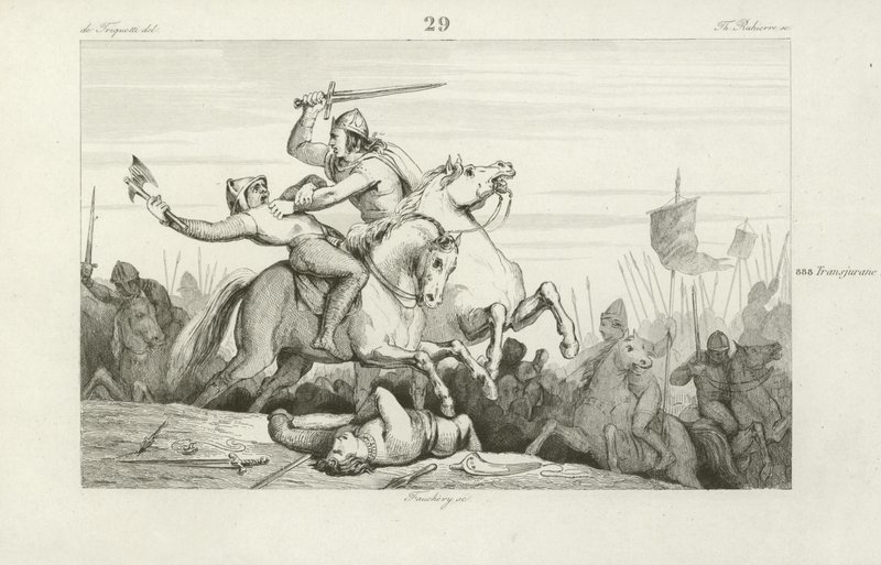 Odo, König von Westfranken, kämpft gegen die Wikinger von French School