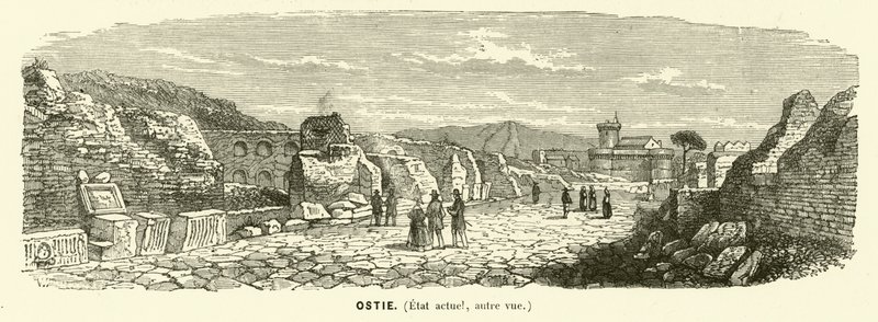 Ostia, Hafen des antiken Rom, Italien (Gravur) von French School
