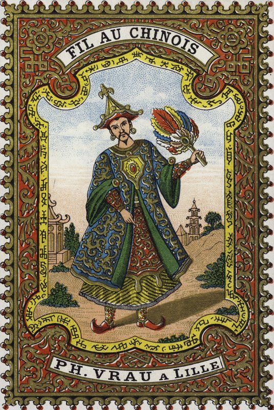P H Vrau chinesischer Seidenfaden, Lille, Frankreich von French School