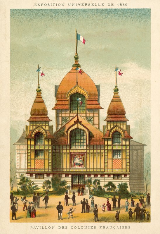 Pavillon der französischen Kolonien, Weltausstellung 1889, Paris von French School