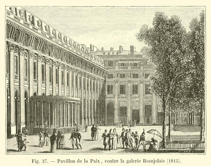 Pavillon des Friedens, an der Galerie Beaujolais, 1815 von French School